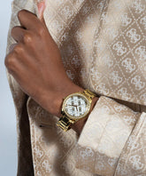 GUESS Ladies 36 Gold-Tone Analog Trend Watch